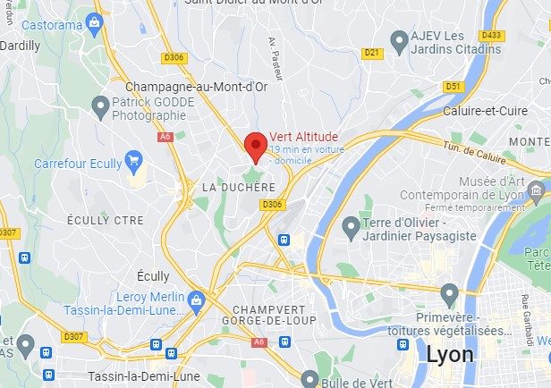 Localisation Vert Altitude carte Lyon